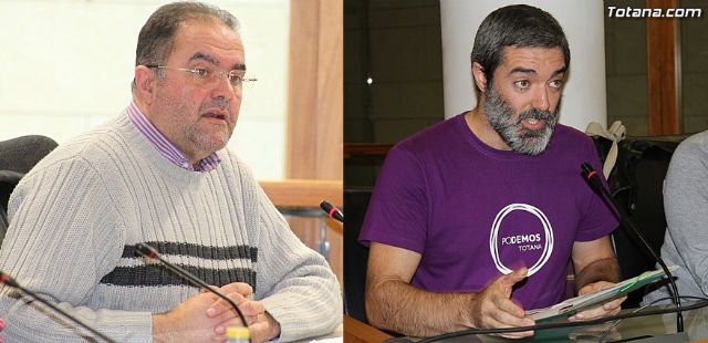 Responsables de IU y de Podemos, Juan José Cánovas y Pedro José Romero, en sendas fotos de archivo / Totana.com