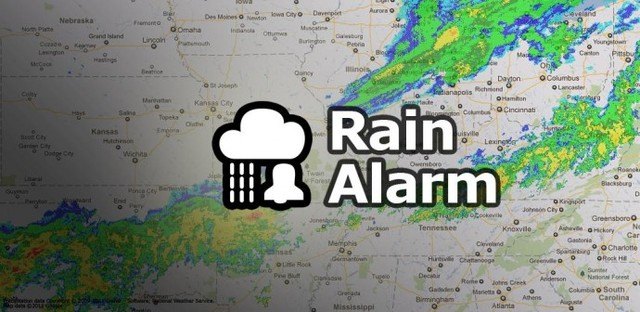 Aplicación Rain Alarm. Disponible para IOS y Android