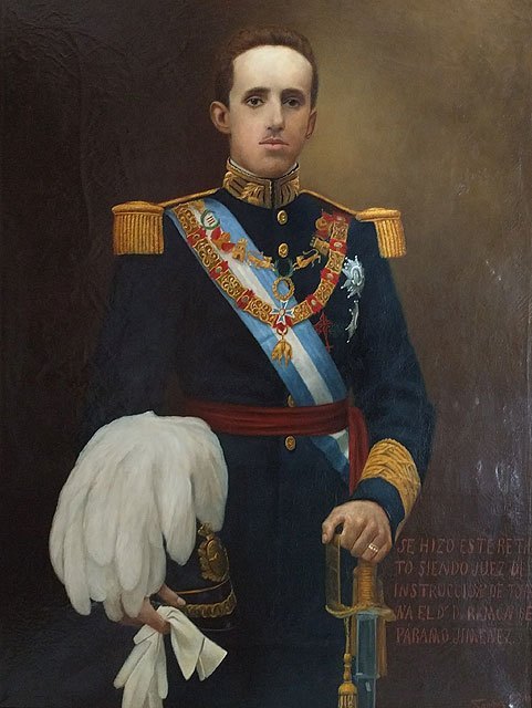 Retrato del Rey Alfonso XIII / José Sánchez Carlos (1907). Óleo sobre lienzo (restaurado en 1998)
