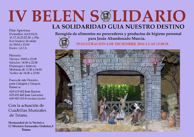 Este próximo domingo 4 de diciembre se inaugurará el Belén de la Hermandad de la Verónica