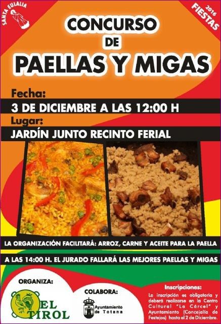 Hoy finaliza el plazo para inscribirse en el Concurso de Paellas y Migas